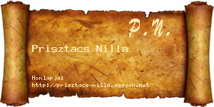 Prisztacs Nilla névjegykártya